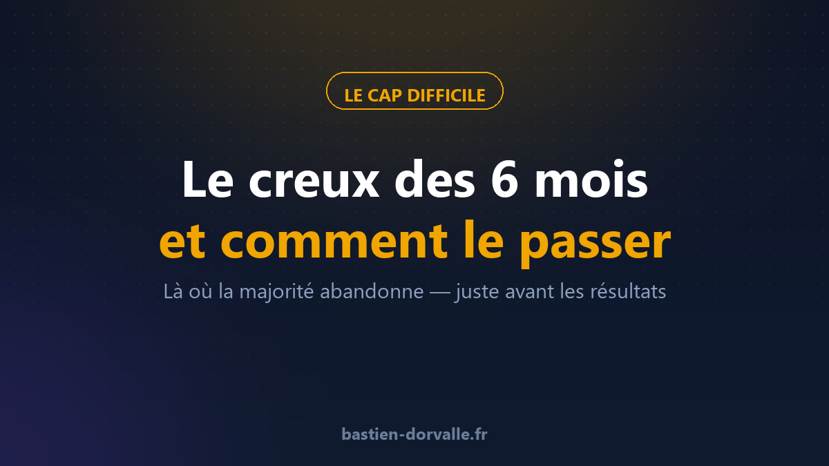 Le creux des 6 mois — là où la majorité abandonne